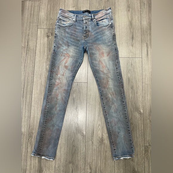 Purple Brand Mens Size 33 Red Dye‎ Dirty Look Jeans In Style P001